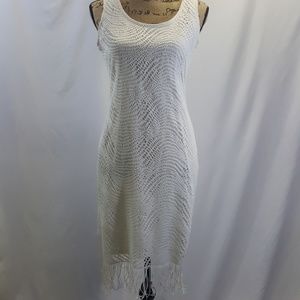Pretty Beachy White Tassel Dress 🌴